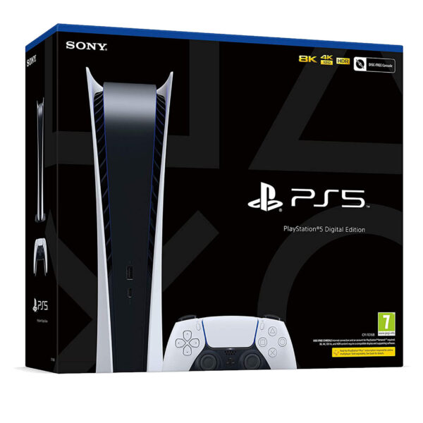 کنسول بازی سونی مدل Playstation 5 Digital Edition ظرفیت 825 گیگابایت به همراه کارت طلایی نصب بازی